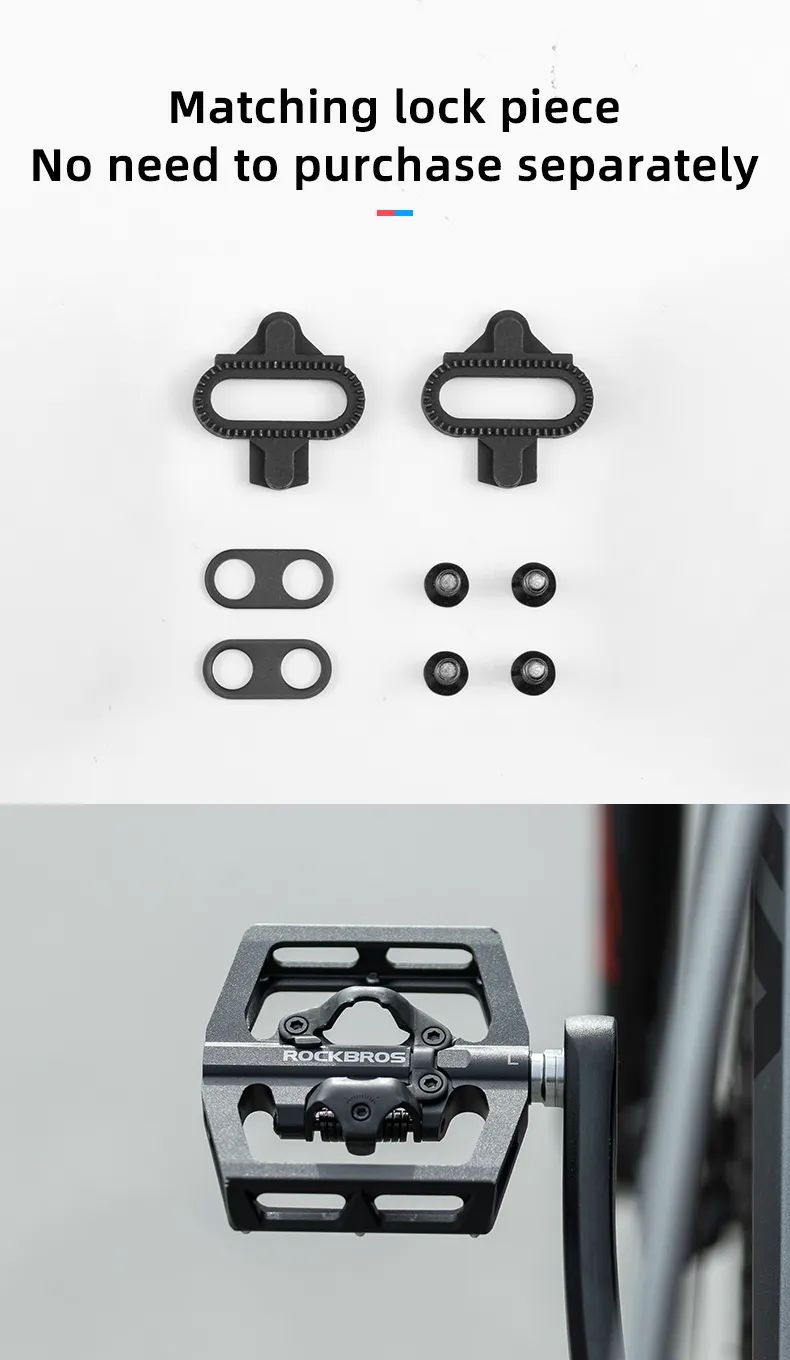 Педали ROCKBROS алюминиевые, черные, контактные с платформой