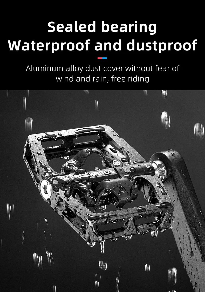 Педали ROCKBROS алюминиевые, черные, контактные с платформой