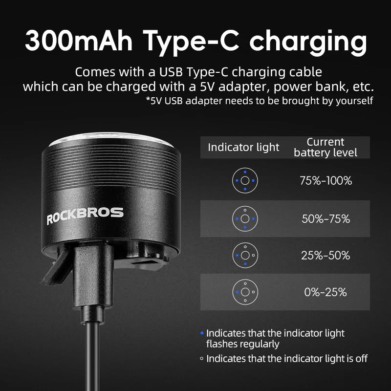 Фонарь задний ROCKBROS Q1MAX RGB LED, с датчиком освещения и торможения, Type-C; черный