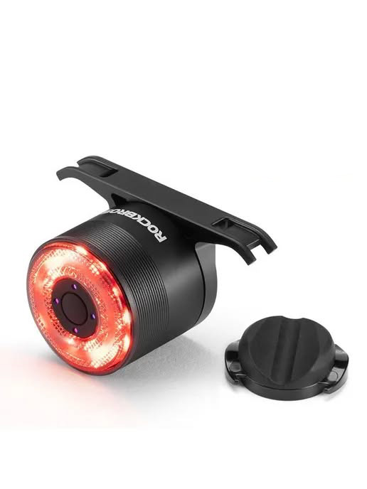 Фонарь задний ROCKBROS Q1MAX RGB LED, с датчиком освещения и торможения, Type-C; черный