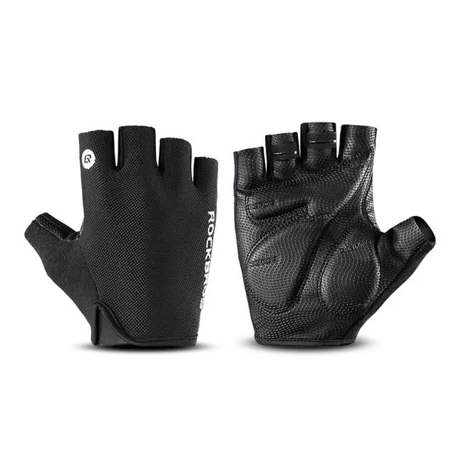 Велоперчатки ROCKBROS S106 короткие пальцы; черный