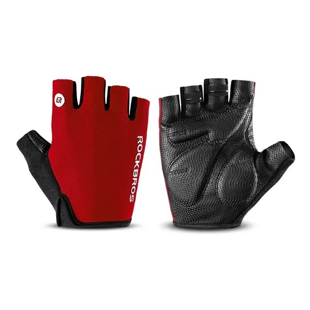 Велоперчатки ROCKBROS S106 короткие пальцы; красный