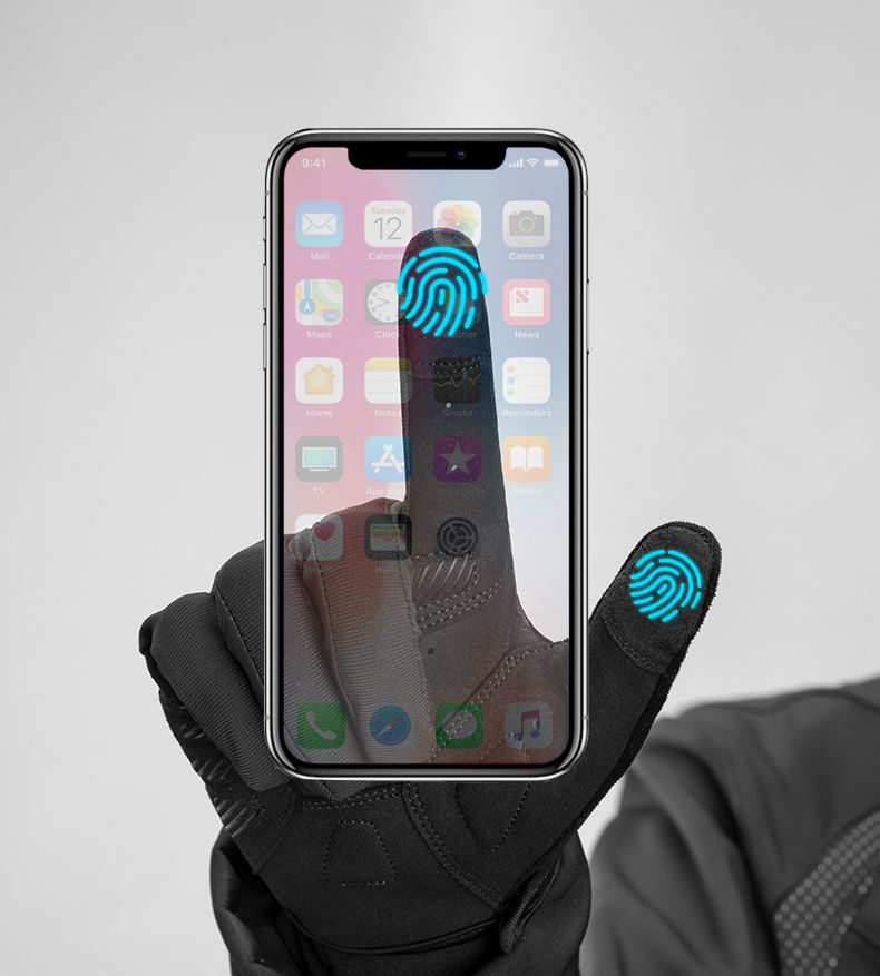 Велоперчатки ROCKBROS Shanghai черные. Длинные пальцы.