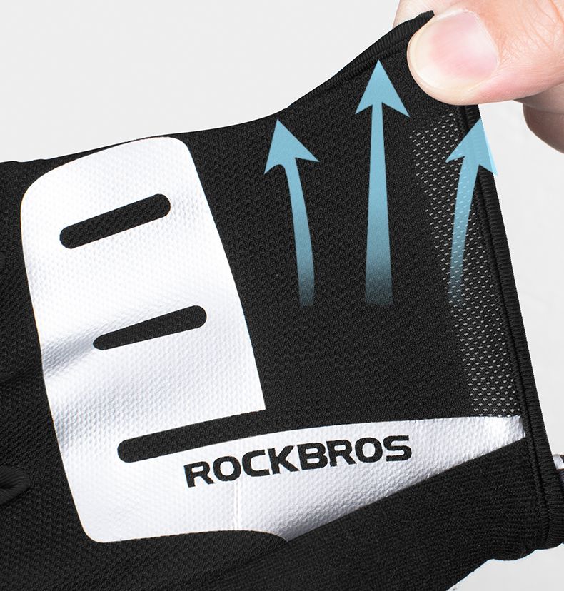 Велоперчатки ROCKBROS Reflective черные. Длинные пальцы. Кожаные со светоотражателями