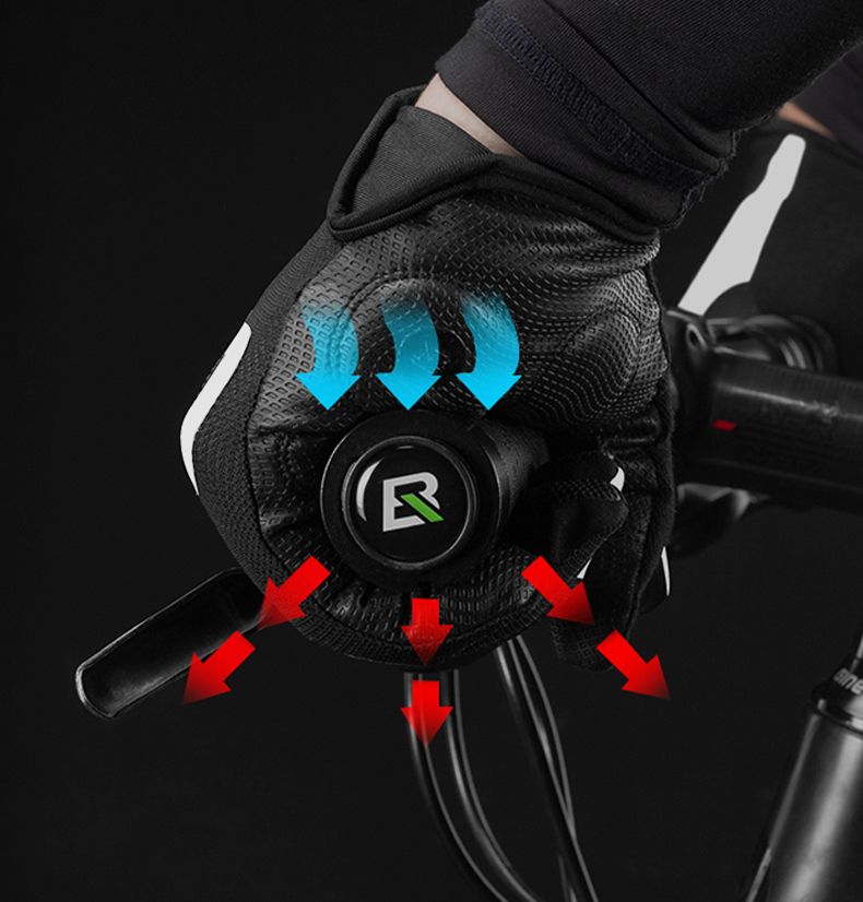 Велоперчатки ROCKBROS Reflective черные. Длинные пальцы. Кожаные со светоотражателями