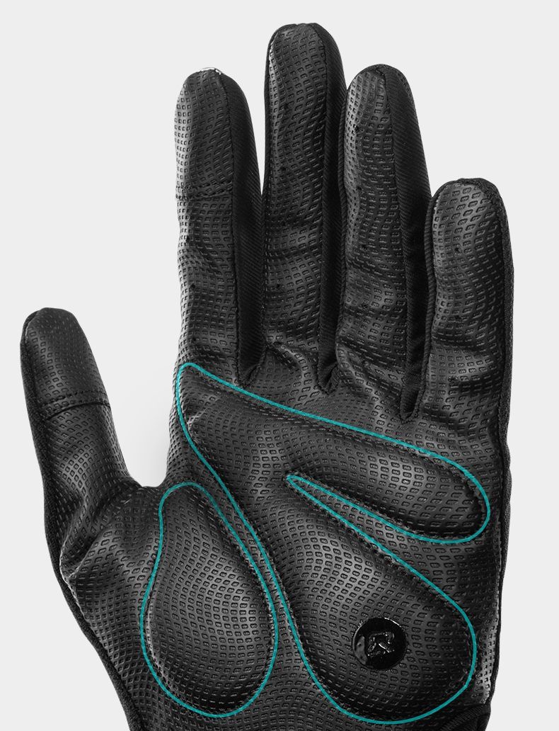 Велоперчатки ROCKBROS Reflective черные. Длинные пальцы. Кожаные со светоотражателями