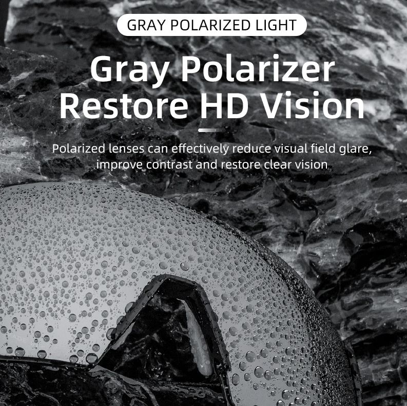 Очки велосипедные ROCKBROS SP22BK черные линзы с поляризацией серебристые