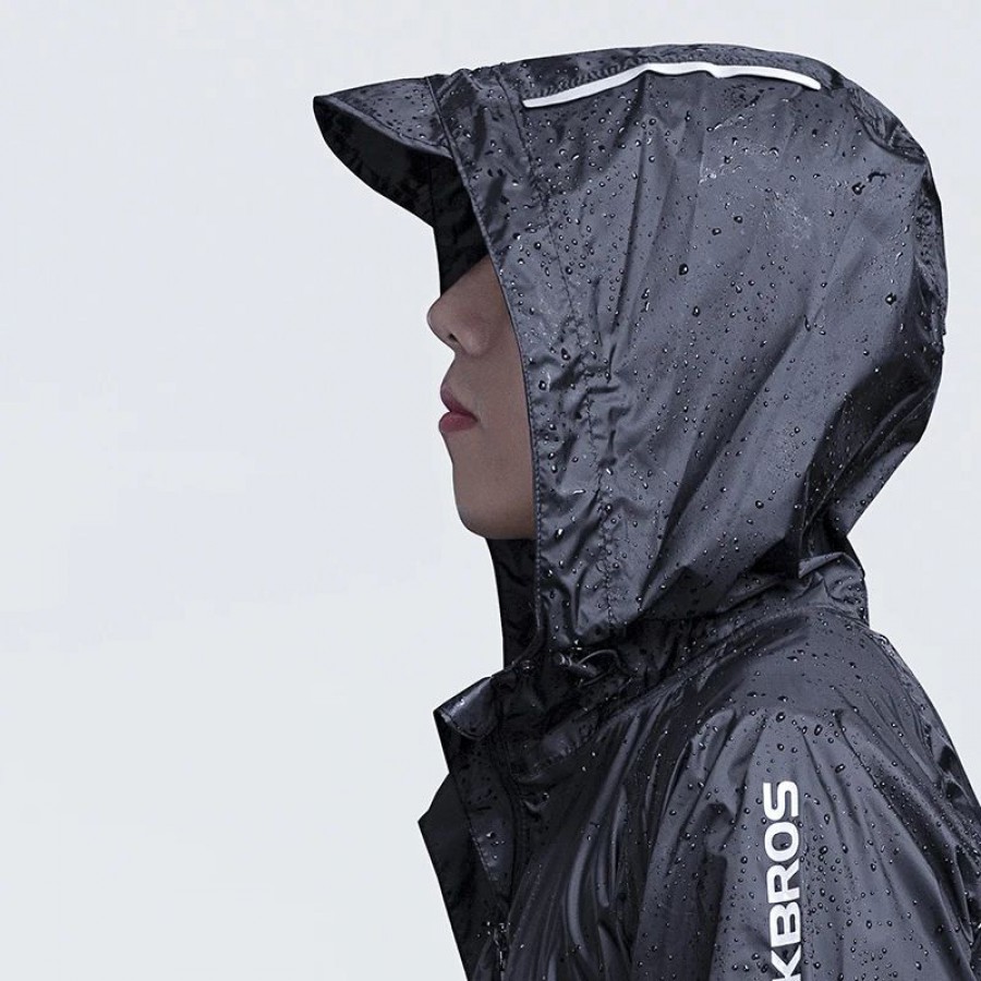 Ветровка-дождевик ROCKBROS YPY013 приталенный крой, сетчатая подкладка; черный, размер 4XL (EU 3XL)