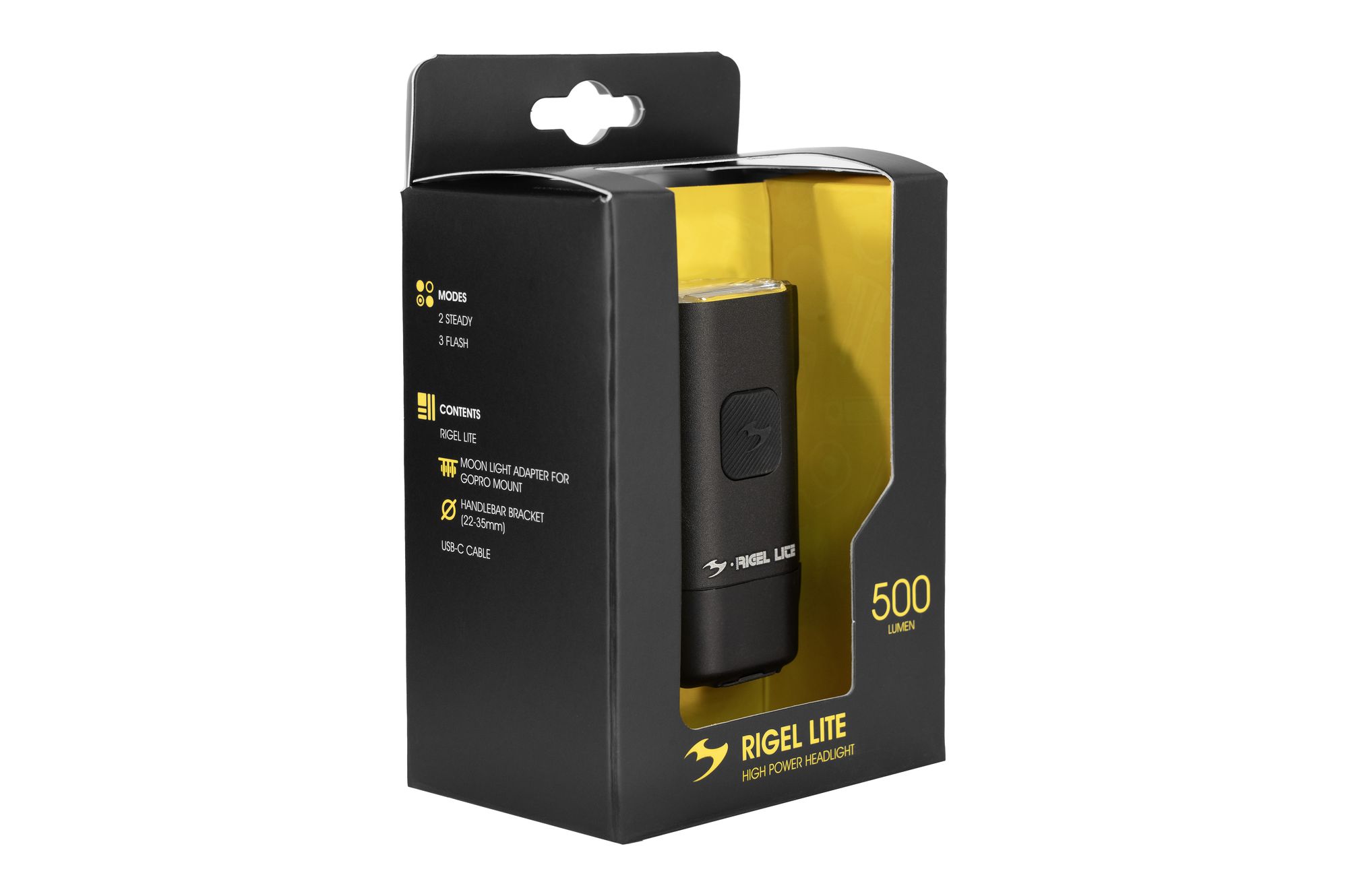 Фонарь передний Moon RIGEL LITE (C1-Black), 500 Лм, 6 режимов, USB‑C (версия 2025)