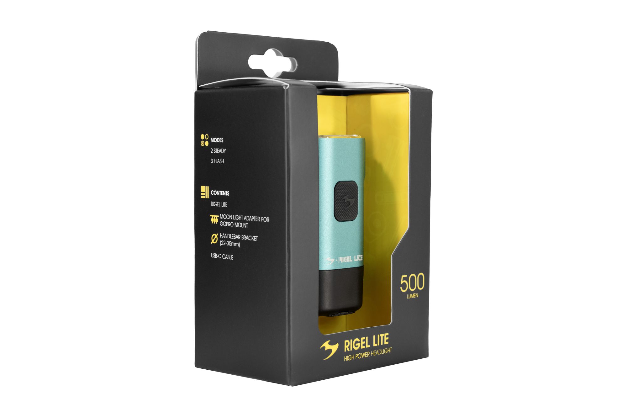 Фонарь передний Moon RIGEL LITE (C2-Sealfoam Teal), 500 Лм, 6 режимов, USB‑C (версия 2025)