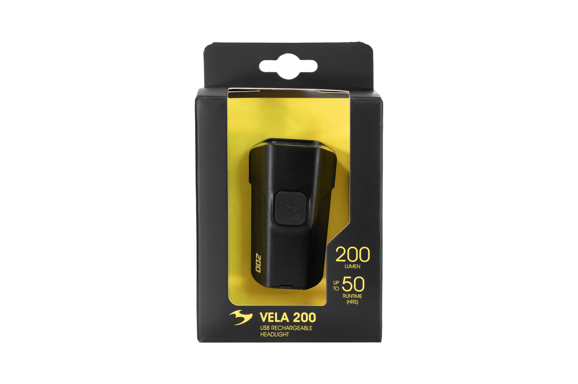 Фонарь передний Moon VELA 200 (C1-Black), 200 Лм, 4 режимов, USB‑C