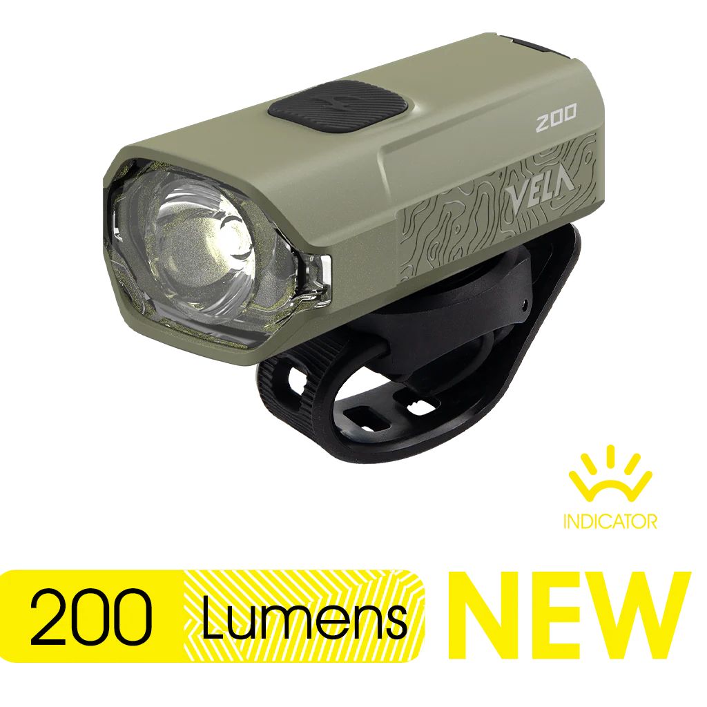 Фонарь передний Moon VELA 200 (C3 -Lauren Green), 200 Лм, 4 режимов, USB‑C