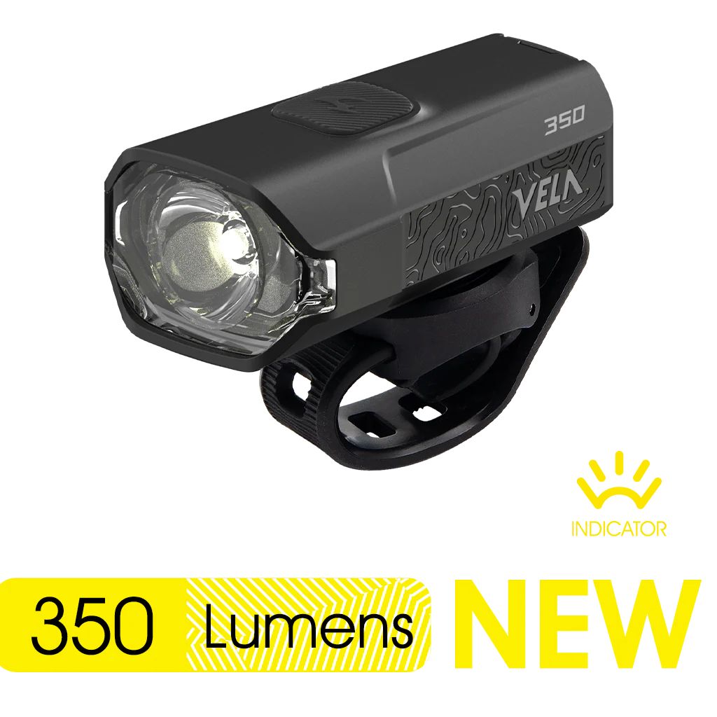 Фонарь передний Moon VELA 350 (C1-Black), 350 Лм, 4 режимов, USB‑C