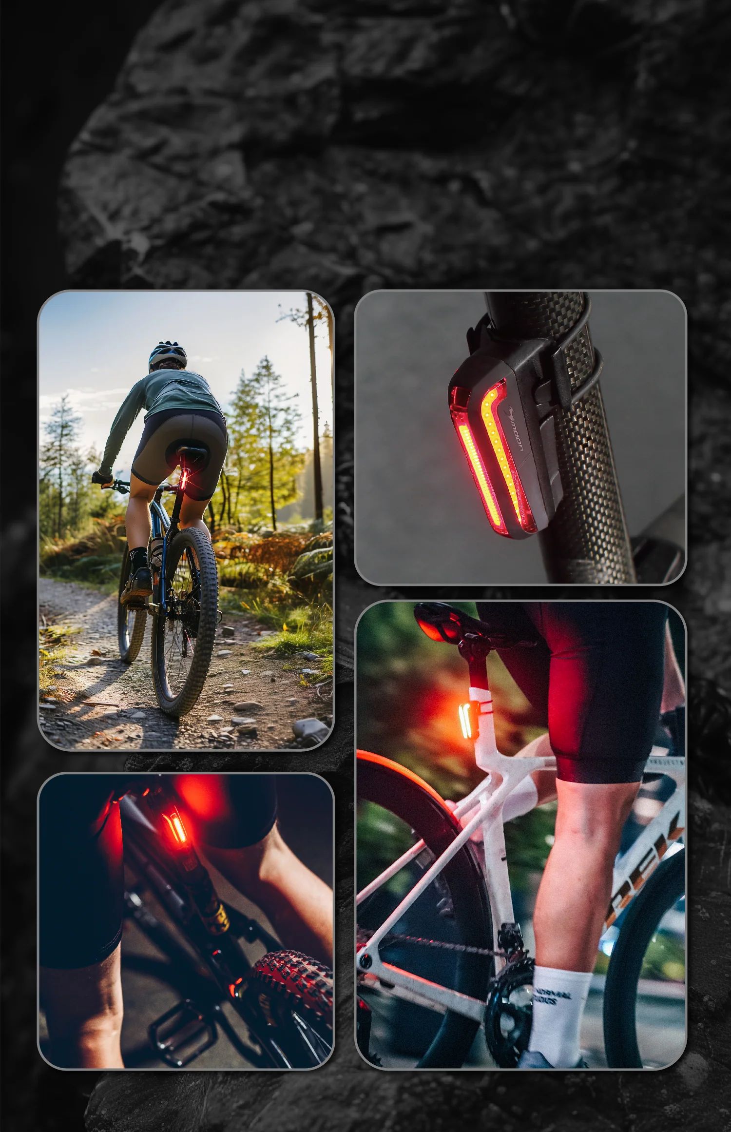 Фонарь задний Moon CERBERUS SENSE, 150 Лм, 11 режимов, USB‑C