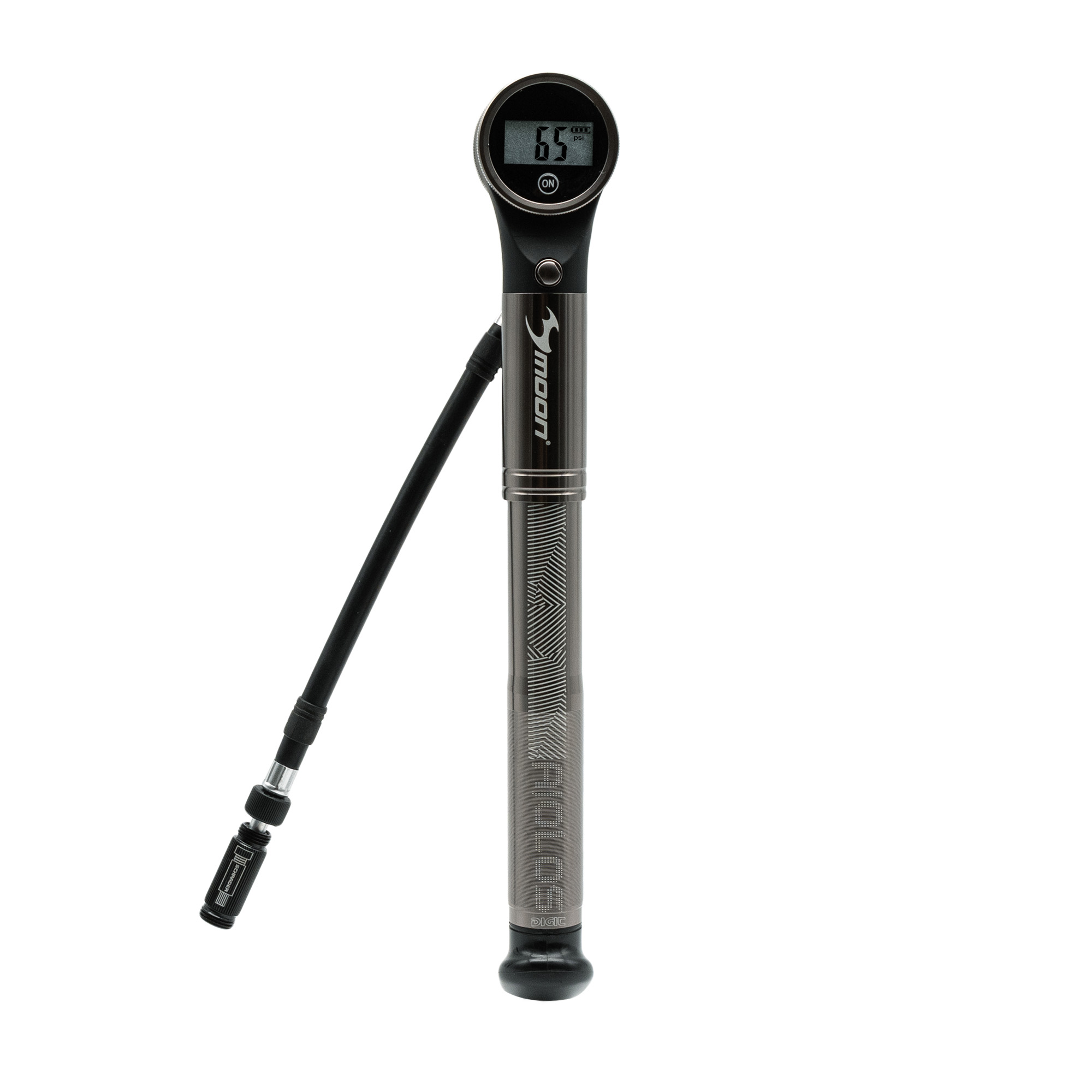 Насос ручной с цифровым экраном Moon Aiolos DIGIT-HP/HV , 320 PSI / 22 BAR, 282mm, 175g, Alu CNC