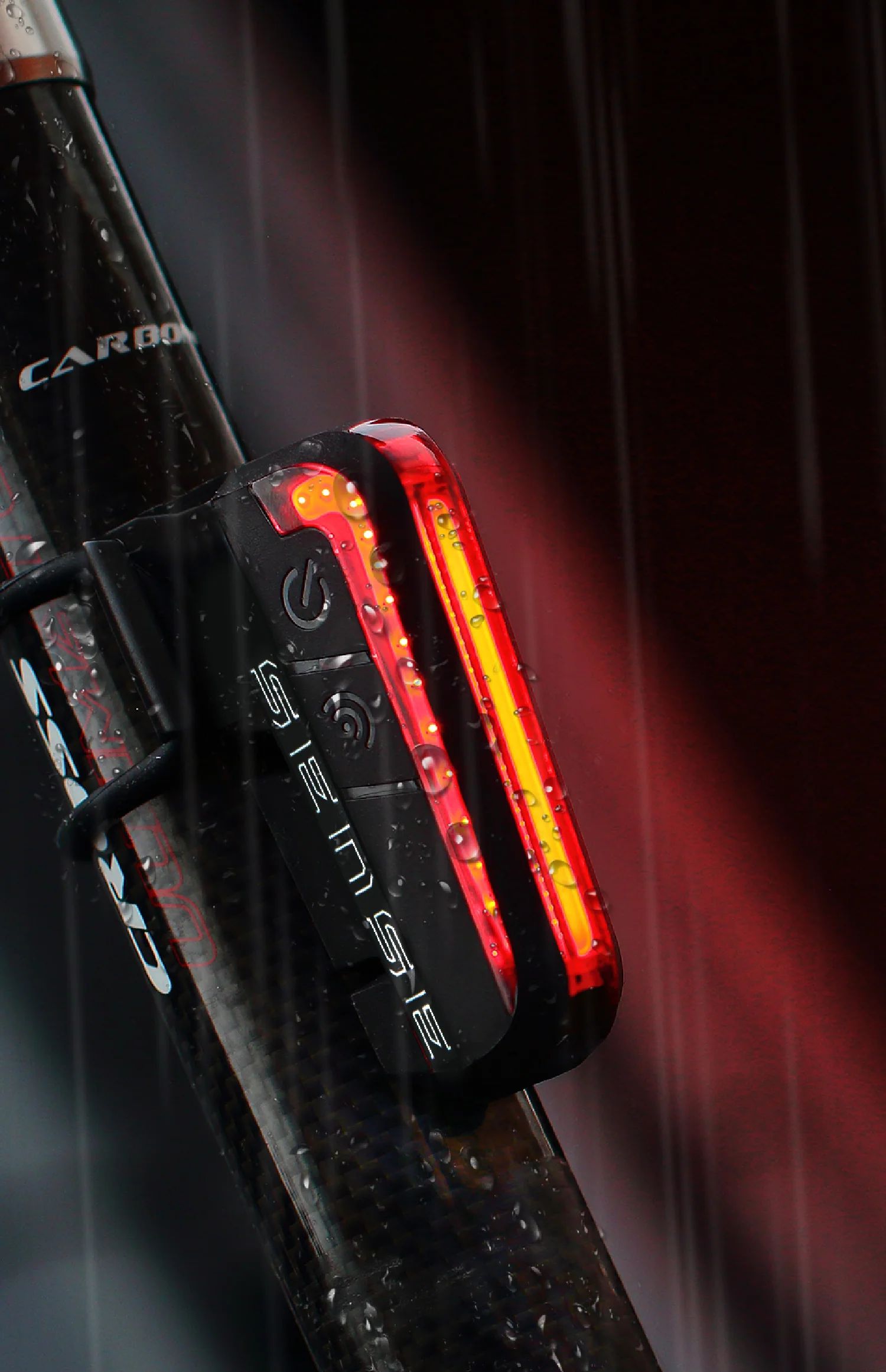 Фонарь велосипедный задний Moon CERBERUS SENSE, 3 диода, 14 режимов, Li-Po 500 mAh, USB-С