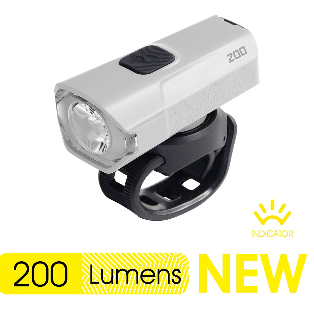 Фонарь велосипедный передний Moon VELA 200, 200 люмен, 1 диод, Li-Po аккумулятор 1200 mAh, белый цв