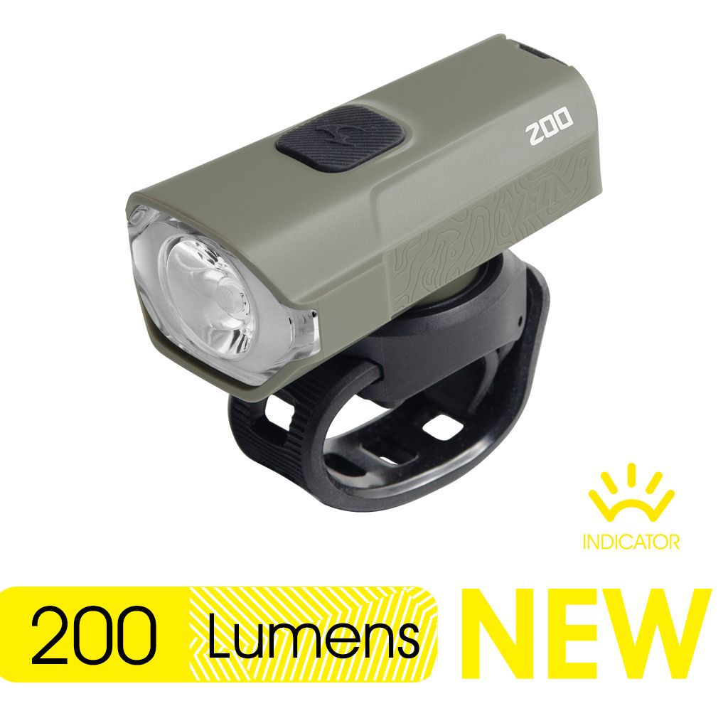 Фонарь велосипедный передний Moon VELA 200, 200 люмен, 1 диод, Li-Po аккумулятор 1200 mAh, зеленый ц