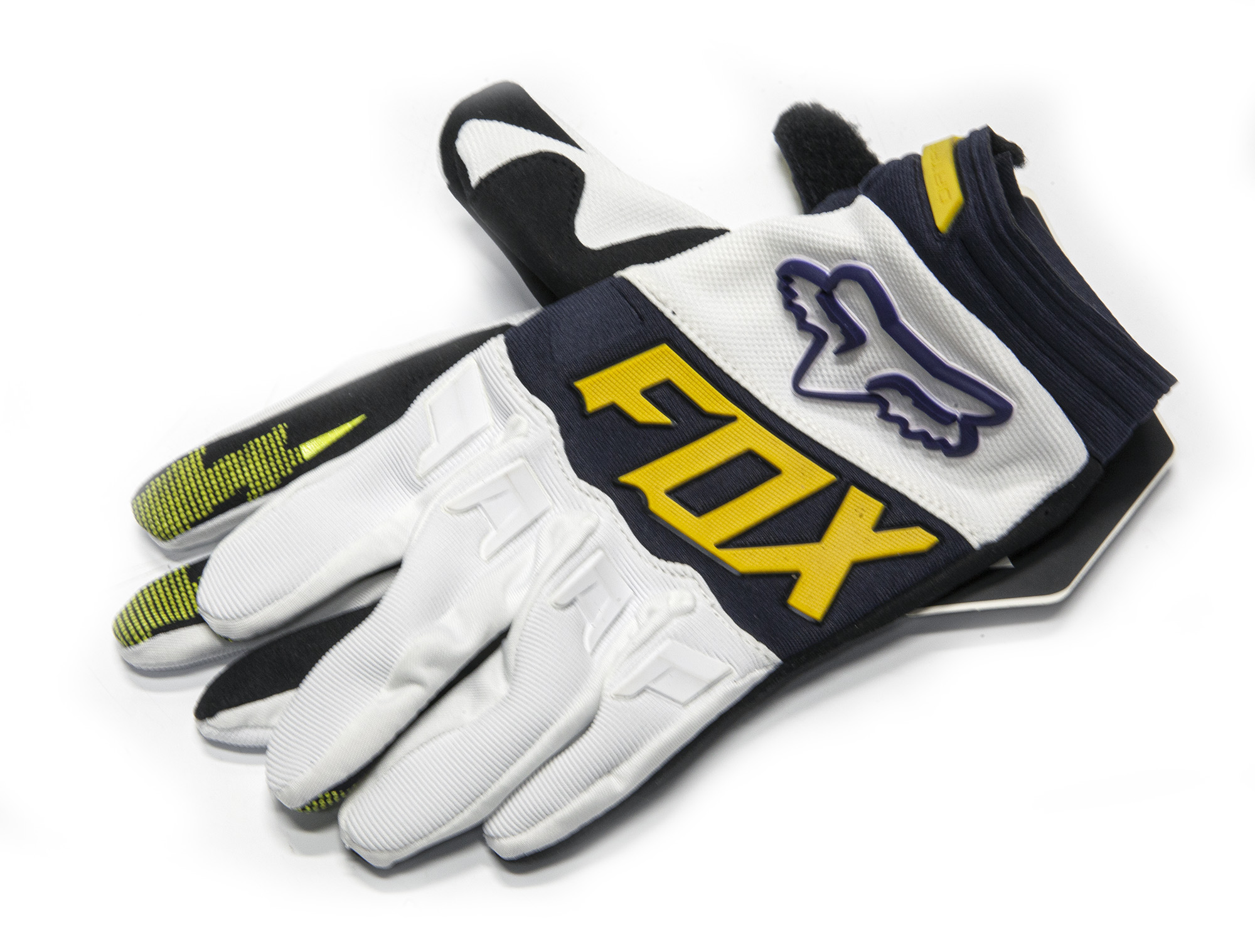 Мотоперчатки FOX ST-D97 белые/желтые