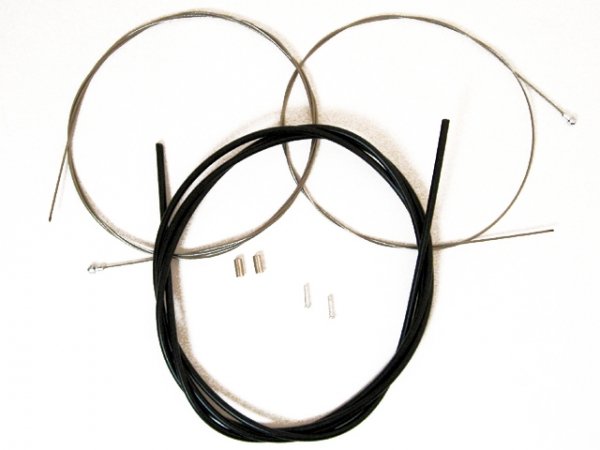 Трос тормозной с оплёткой Shimano шоссе, тр. 1000мм/2050мм нерж. сталь