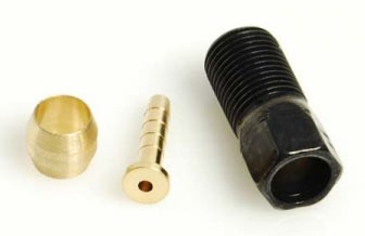 Запчасти Shimano гидролинии BR-M985, болт крепл. гидролин. ручке с оливкой и соед. трубкой