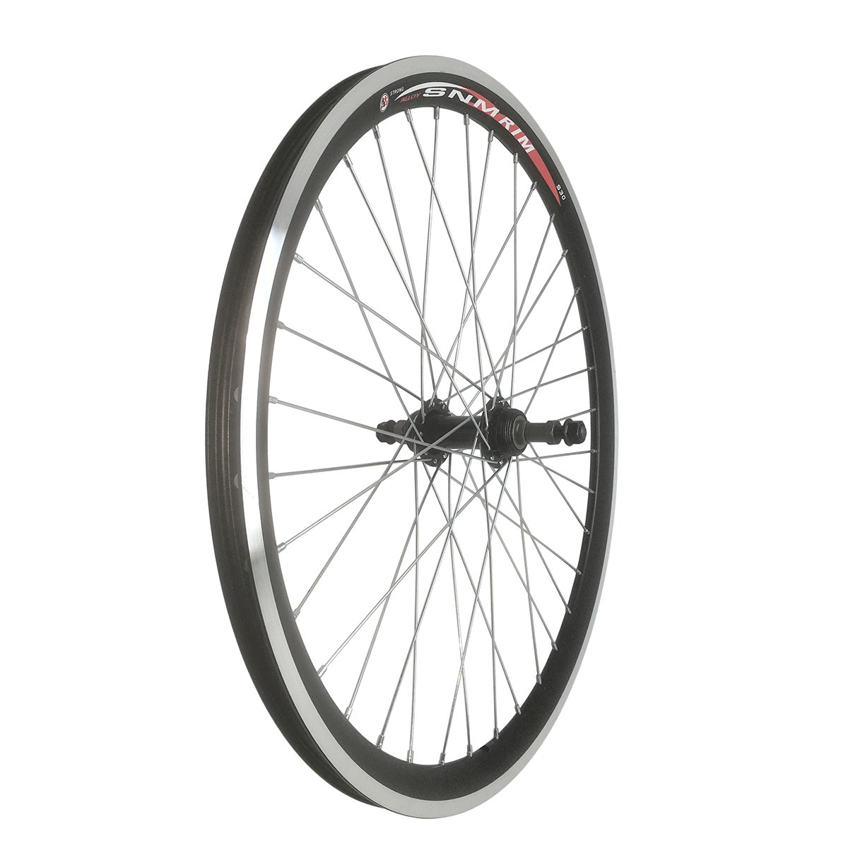 Колесо 24" заднее, обод двойной алюм. б/пист. чёр., втулка стальная, гайка,сер.
