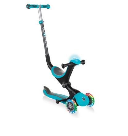 Трехколесный самокат Globber-трансформер GO UP DELUXE PLAY LIGHT бирюзовый
