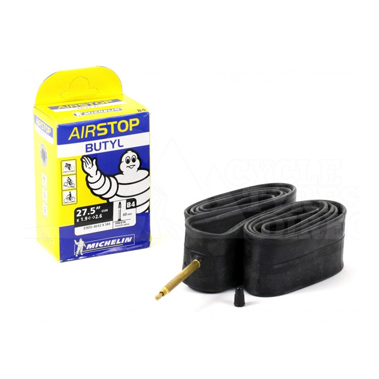 Камера 27,5"x1,8"/2,4" MICHELIN B4 AIRSTOP бутиловая, велониппель (преста), в упаковке