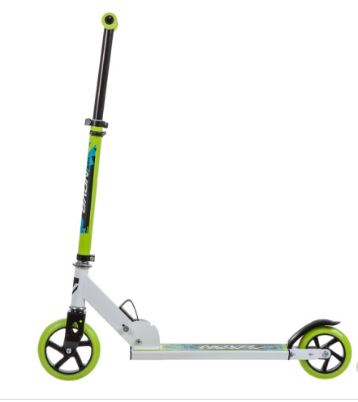 Самокат городской NOVATRACK JUNGLE сталь+пластик, складной, колеса PU 145*145мм, зеленый-белый