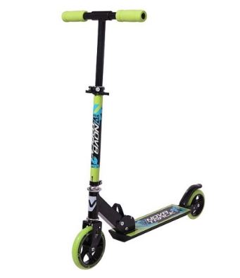 Самокат городской NOVATRACK JUNGLE сталь, складной, 145*125ммPU, черно-зеленый