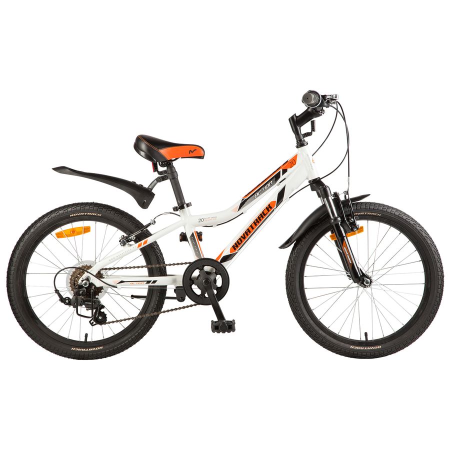 Велосипед NOVATRACK 20" ACTION, белый, алюм, 6-скор, Shimano, V-brake #117082