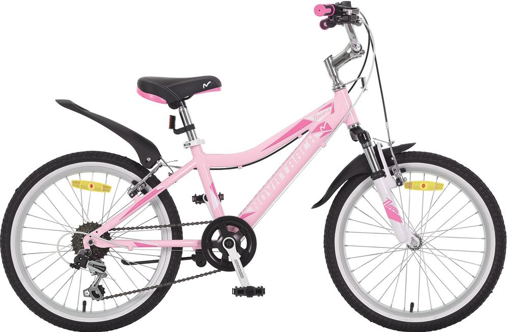 Велосипед NOVATRACK 20" NOVARA, розовый, алюм., 6-скор, TY21/TS38/SG-6SI, V-brake