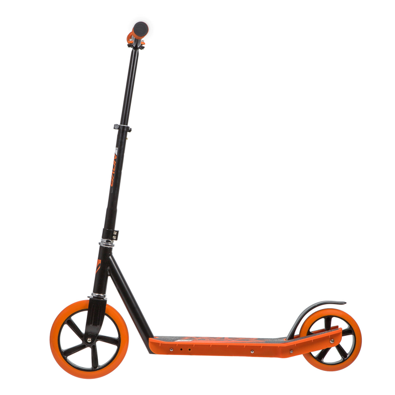 Самокат городской NOVATRACK POLIS сталь+пластик, нескладной, колеса 230*200 мм PU, оранжевый