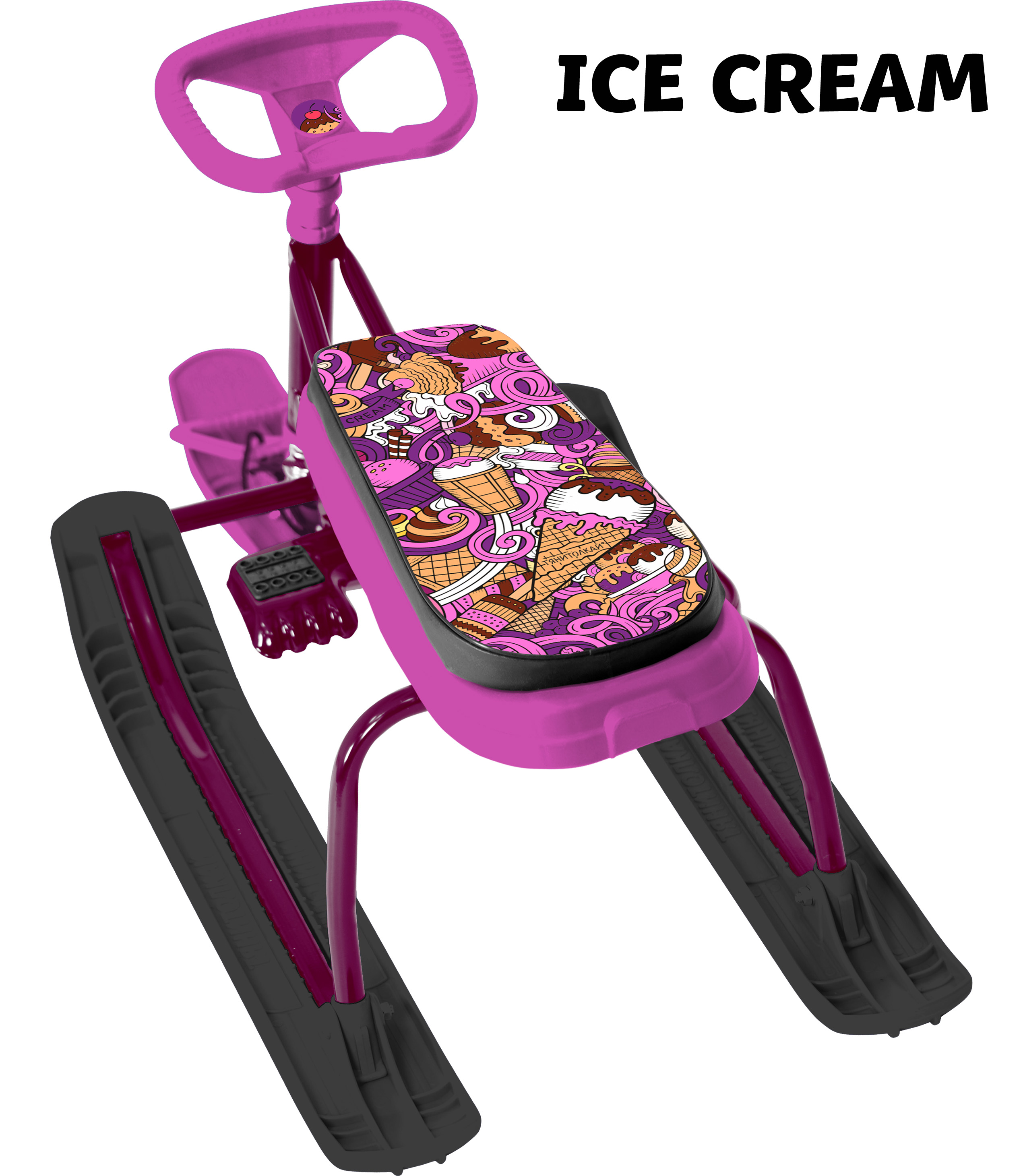 Снегокат "ТЯНИ-ТОЛКАЙ+100" с рулеткой (Ice Cream)