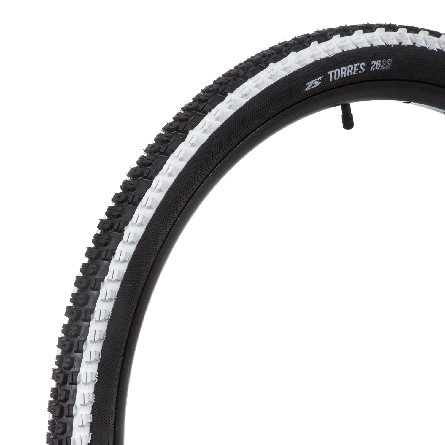 Покрышка TORRES  ZX-18 EVO  26" X 2,0";  черная . ( С белой полоской)  (С сеткой)