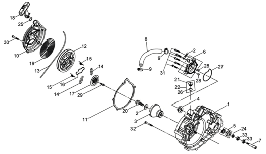 Правая крышка картера