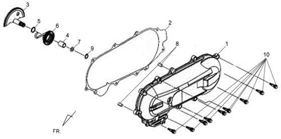 Левая крышка картера