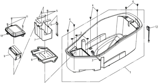 Багажник и крышка батареи