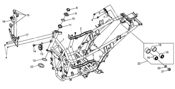 Подбор запчастей Рама Кузов/Электрика CityCom 300 (LH30W-6) CityCom 300 SYM