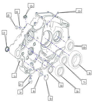 Левая крышка двигателя