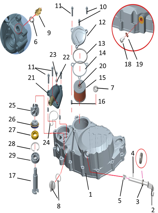 Правая крышка картера