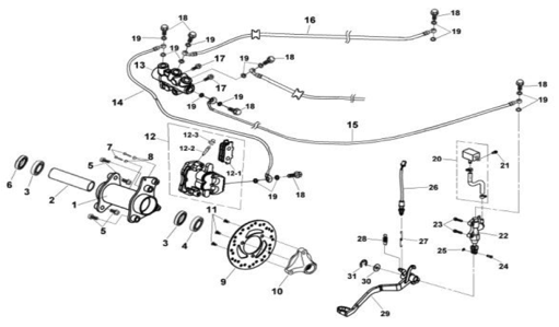 Подбор запчастей Задний тормоз Кузов/Электрика ATV 200 SYM