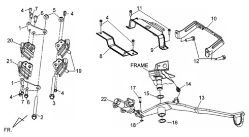 Механизм заднего тормоза в сборе