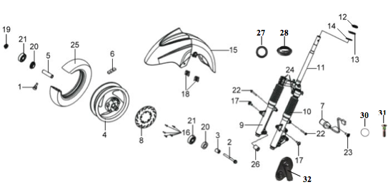 Переднее колесо / Траверса