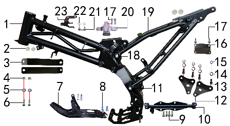 Подбор запчастей Рама EX 125E (до 2020) EX 125E BSE