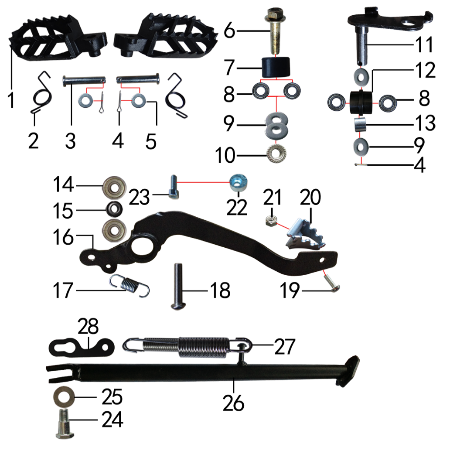 Подставка и подножки