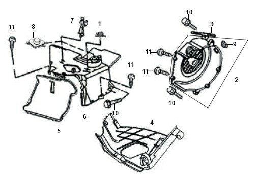 ВЕНТИЛЯТОР КРЫШКА‧ДВИГАТЕЛЯ КОЖУХ