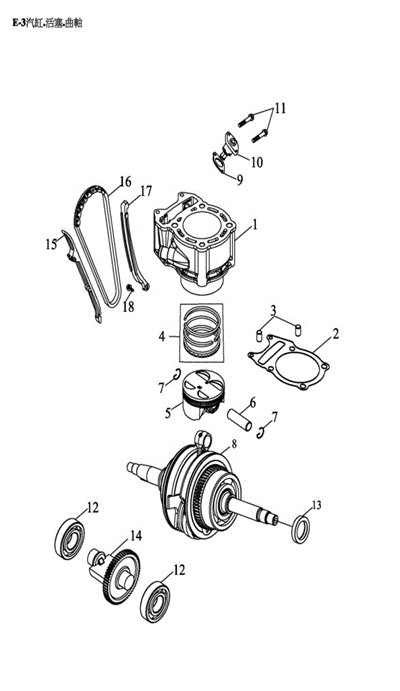Цилиндр / поршень / коленвал