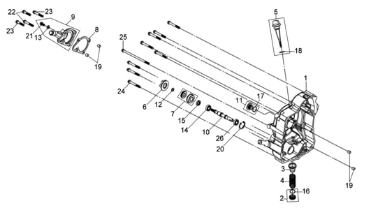 Правая крышка картера
