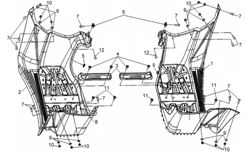 Подбор запчастей Подножки Кузов/Электрика ATV 600 (UA60A-6) ATV 600 SYM